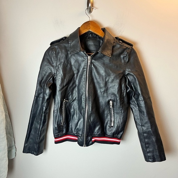 Blank NYC Racing Stripe Faux Leather Moto Jacket Black Size XSmall - Picture 10 of 11